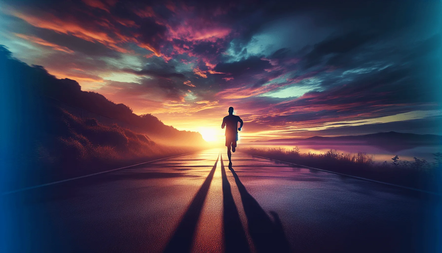 Carrera al amanecer para obtener claridad mental, salud y paz.