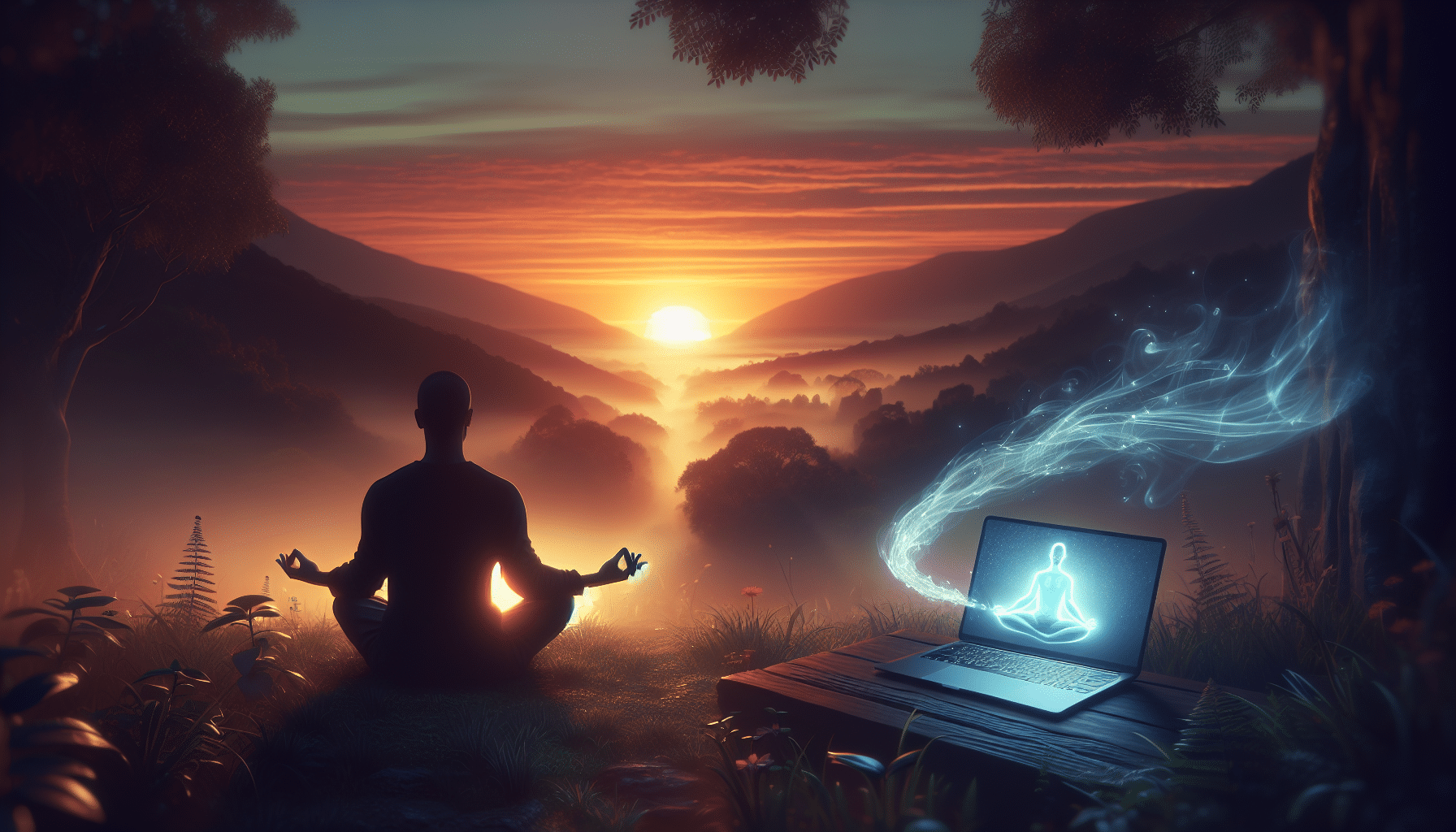 Vrede omarmen met de natuur en online counseling bij zonsopgang