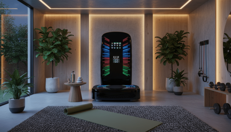 The Best Vibration Plates This Year: Reviewing the Top 5 Modern home gym with vibrant vibration plate settings